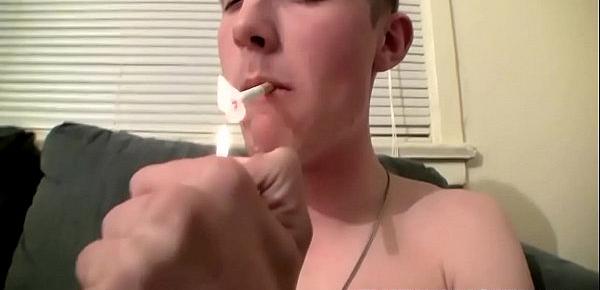  Twinks Cain and Ty Frost blowing while smoking cigarettes